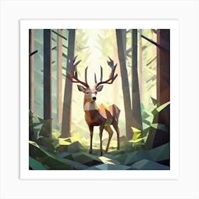 Deer In The Forest 74 Art Print