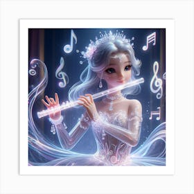 Princess And The Flute Art Print