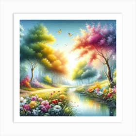 Rainbow Forest Art Print