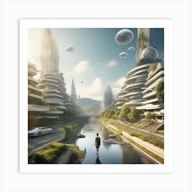 Futuristic Cityscape 234 Art Print