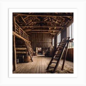 Old Barn Interior Art Print