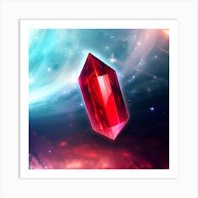 Red Gem In Space 2 Art Print