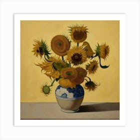 Sunflowers In A Vase 5 Art Print