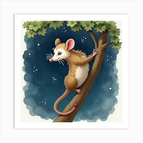 Rat On A Tree Art Print