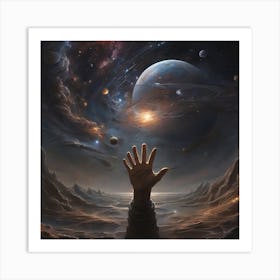 Hand Reaching Into Space Art Print