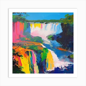 Abstract Travel Collection Iguazu Falls Argentina Brazil 2 Art Print
