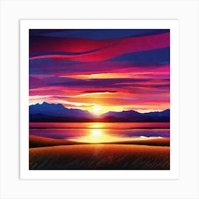 Sunset In The Mountains 107 Art Print