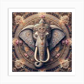 Elephant Mandala Art Print