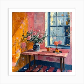 Table With Flowers Art Print