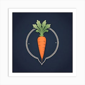 Carrot On A Blue Background Art Print