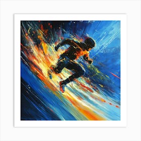 Skateboarder In Motion Art Art Print