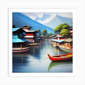 Nepali Village Art Print