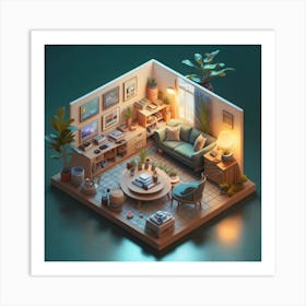 Isometric Art, house deream 3d 6 Art Print