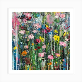 Flowers In The Rain Art Print