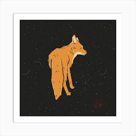 Fox Lino Art Print