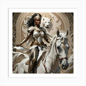 Woman On A Horse 1 Art Print