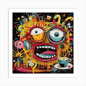 Coffee Monster Art Print