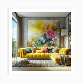 Yellow Living Room Art Print