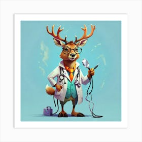 Doctor Deer 3 Art Print