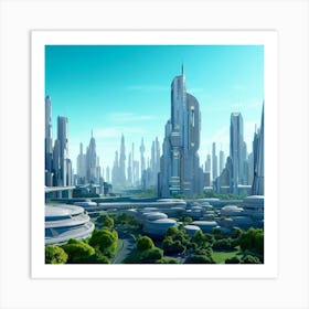 Futuristic Cityscape 2 Art Print