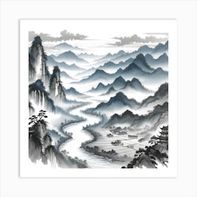 Chinese Landscape Painting Art Print