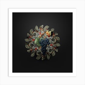 Vintage Grape Spanna Fruit Wreath on Wrought Iron Black n.2180 Art Print