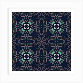 Abstract geometrical pattern with hand drawn decorative elements 3 Art Print