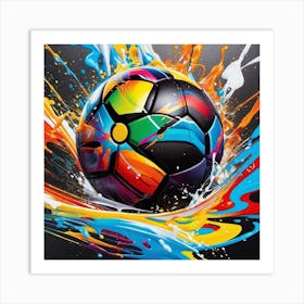 Soccer Ball Splash 1 Art Print