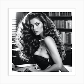 Beautiful Woman With Long Hair Art Print