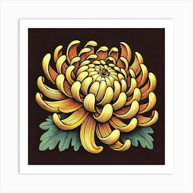 Tattoo Chrysanthemum 3 Art Print