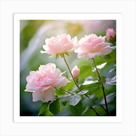 Flowers Leaves Nature Soft Freshness Pastel Botanical Plants Blooms Foliage Serene Delic (16) Art Print