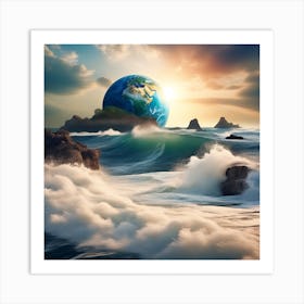 Earth In The Ocean Art Print