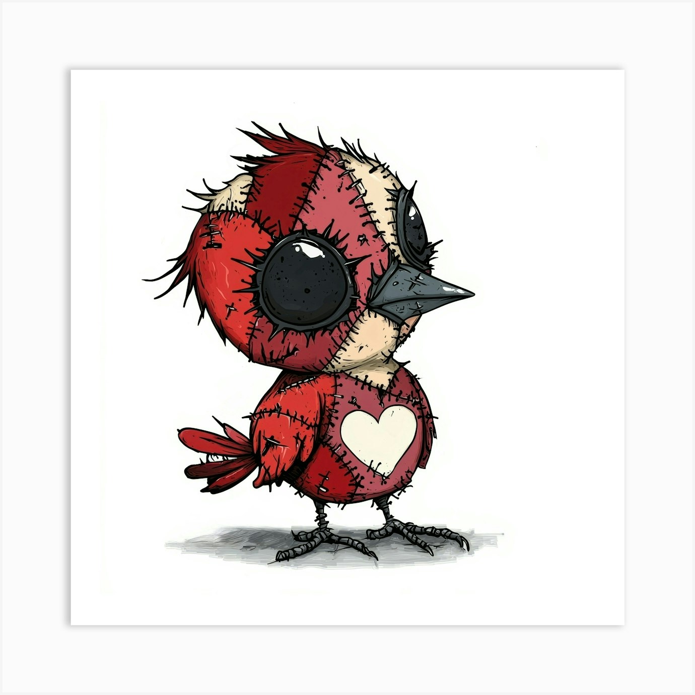 Valentine'S Day Cardinal Art Print by Aloke Design
