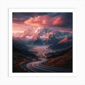 Sunrise from the mountain 2 Art Print