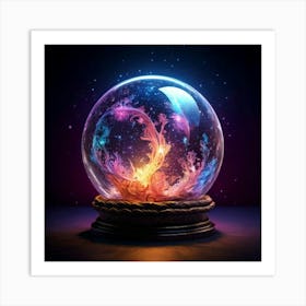 Firefly Magic Ball, Dark Background, Fairy Tale, Fairytale, Character Concept, Mystical, Enchanting, (3) Art Print