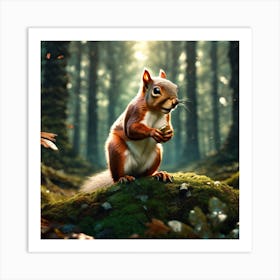 Squirrel In The Forest 169 Art Print