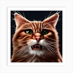 Cat With Green Eyes Art Print