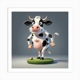 Cartoon Cow 3 Art Print