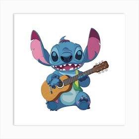 stitch with guitar Art Print