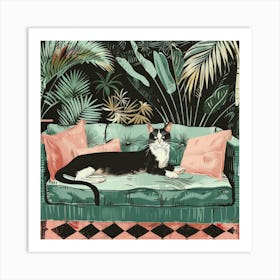 Cat On The Couch 3 Art Print