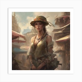 Girl In A Hat 1 Art Print