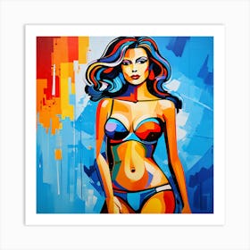 Beautiful Abstract Bikini Woman Art Print