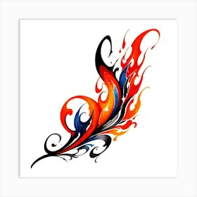 Flame Tattoo Design Art Print