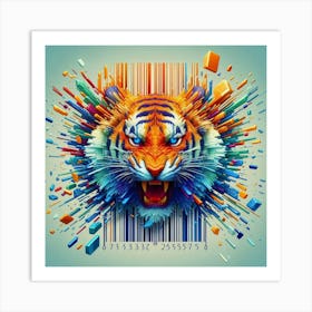 Tiger With Barcode Art Print