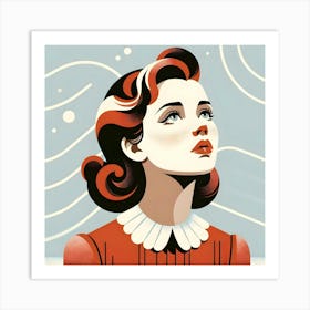 Woman Looking Up Art Print