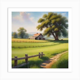 Farm Landscape Wallpaper 1 Art Print