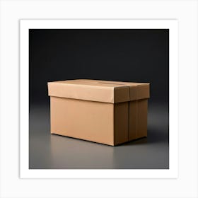 Mock Up Blank Box Parcel Cardboard Customizable Template Unprinted Clean Simple Minimalis (18) Art Print