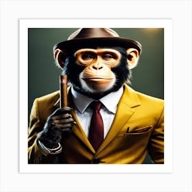 Monkey In A Suit 1 Art Print