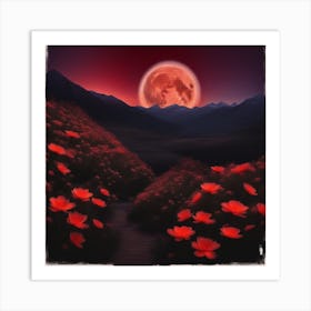 Moonlight Over Poppies Art Print