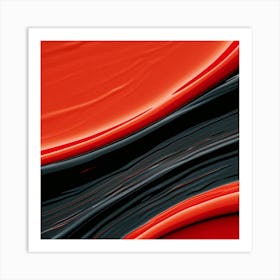 Abstract Red And Black Liquid Art Print